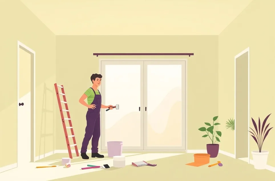 Intérieur rénové après travaux de peinture à Montreuil