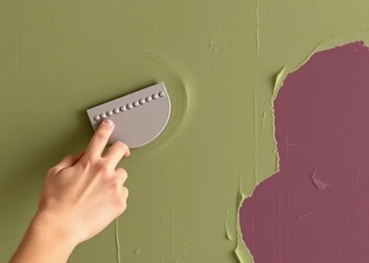 Application d'un enduit décoratif à la lisseuse sur un mur